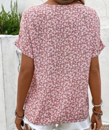 AMAR | Floral Button Blouse