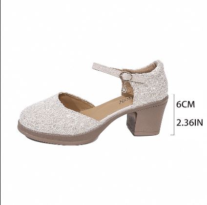 Trendy Sandals | Low Heel Pumps with Strap